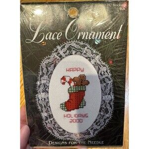 Designs for the Needle Lace Ornament Cross Stitch Kit 301292 Stocking Holiday